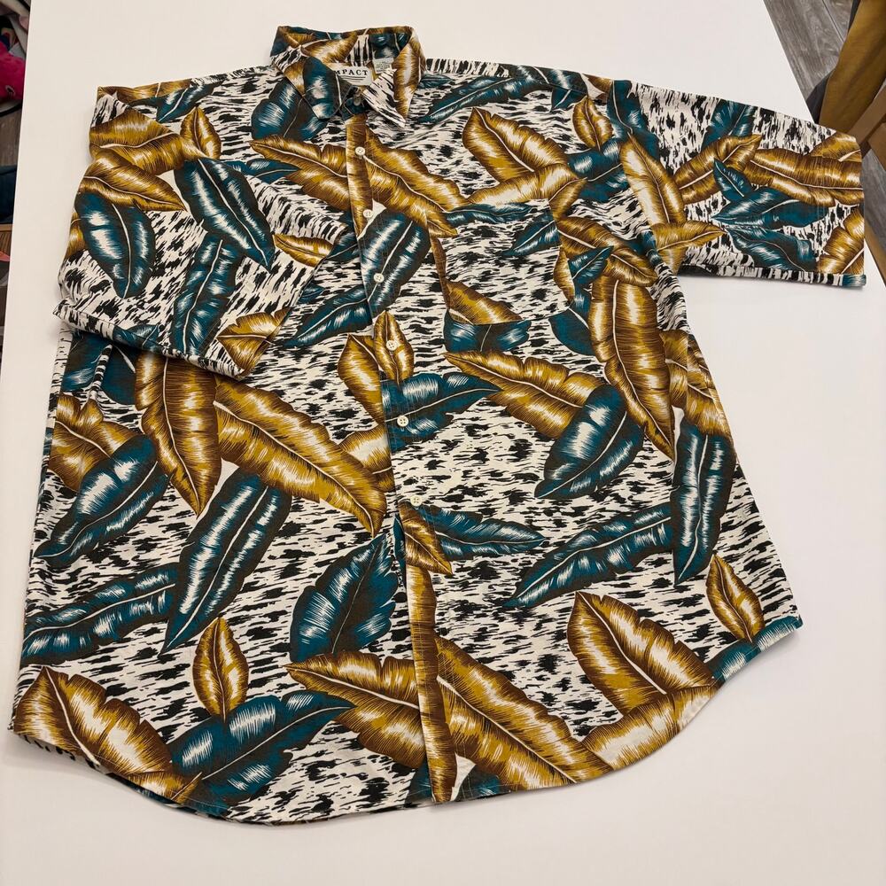 Impact XL Tropical Hawaiian Camp Shirt 100% Cotton